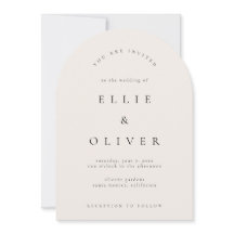 Beige Boho Arch Modern Bröllop