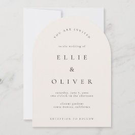 Beige Boho Arch Modern Bröllop Inbjudningar