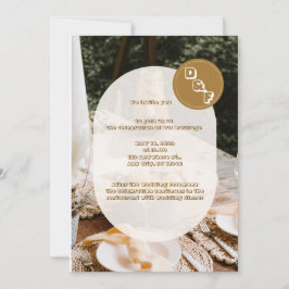 Beige Boho Bröllop Brunch-inbjudan Inbjudningar