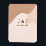 Beige boho curvy orange bröllop namn magnet<br><div class="desc">utformning</div>