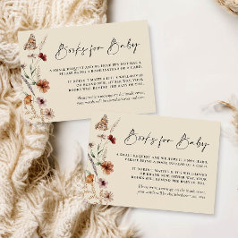 Beige Boho Fall Bokar för Baby Card Anteckningskort
