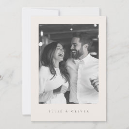 Beige Boho Photo Modern Bröllop Inbjudningar