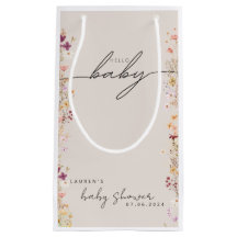 Beige Boho WildblomBaby Shower Favor