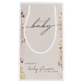 Beige Boho WildblomBaby Shower Favor