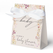 Beige Boho WildblomBaby Shower Gift