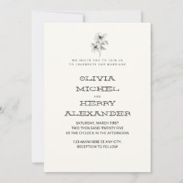 BEIGE BOTANIC CLASSY INVITATION INBJUDNINGAR