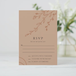 Beige Botaniskt Bröllop OSA Card Inbjudningar