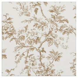 Beige botaniskt grenmönster tyg