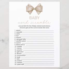 Beige Bow Baby Shower Ord-skandalen