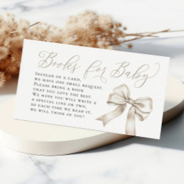 Beige Bow Coquette Bokar för begäran från Baby Bok Tilläggskort