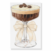 Beige Bow Espresso Martini Birthday