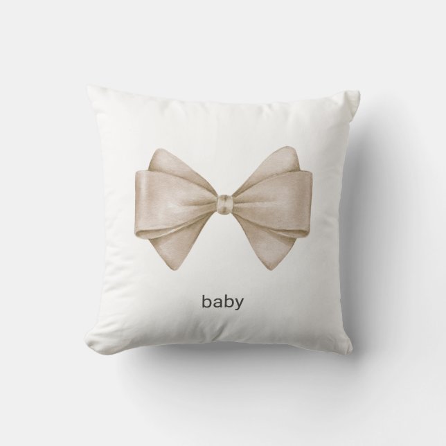 Beige Bow Kudde (Framsida)