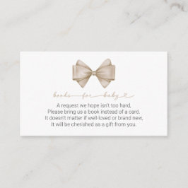 Beige Bow Modern Boho Baby Shower Bokar för Baby Tilläggskort