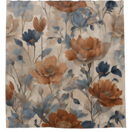Beige Bränd Orange Dammig Marinblå Blommig