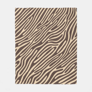 Beige Braune Zebra Streifen Druck Fleecefilt