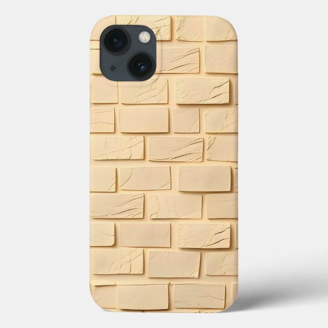 Beige Brick Texture iPhone Case Urban Style (Baksida)