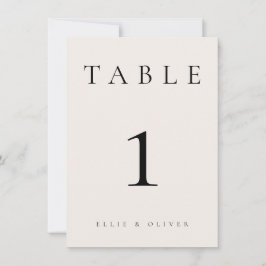 Beige Bröllop/Event-Bordsnumret