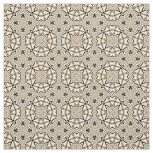 Beige Brown Black White Aztec Mosaic Mönster Tyg