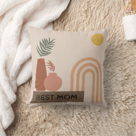 Beige Brown Bohemian Square Pillow Kudde