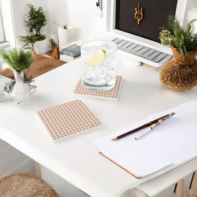 Beige Brown Buffalo Play Helgdag Stenunderlägg (Skapare uppladdad)