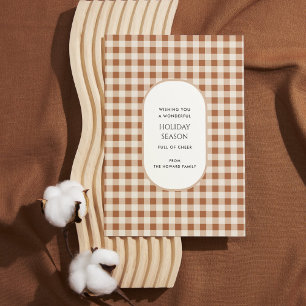 Beige Brown Buffalo Play Typography-Helgdag kort
