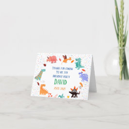 Beige Brown Cute Dinosaur Birthday Tack för ditt k