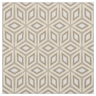 Beige Brown Geometric Retro Stars Cubas Mönster Tyg