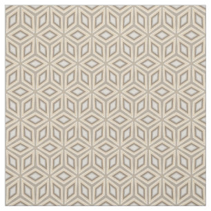Beige Brown Geometric Retro Stars Cubas Mönster Tyg