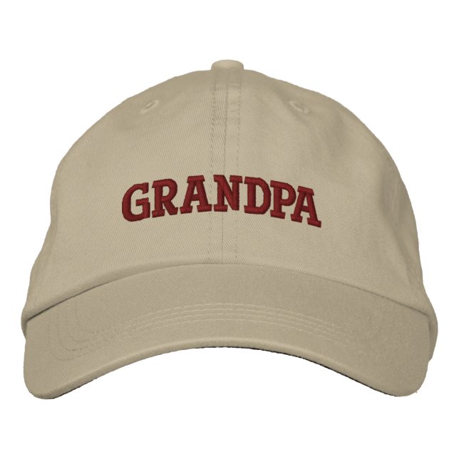 Beige Brown Grandpa Embroized Baseball Cap Broderad Keps (Framsida)