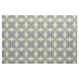 Beige Brown Grått Blue Batik Blommigt Star Mönster Tyg