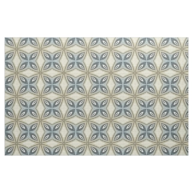 Beige Brown Grått Blue Batik Blommigt Star Mönster Tyg (Fat Quarter)