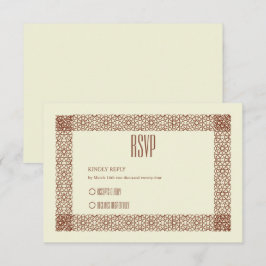 Beige Brown Islamic Geometric Two Gräns Bröllop OSA Kort
