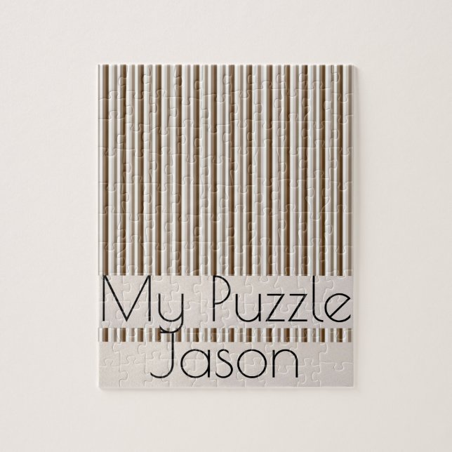 Beige Brown Jigszle Puzzle Pussel (Vertikal)