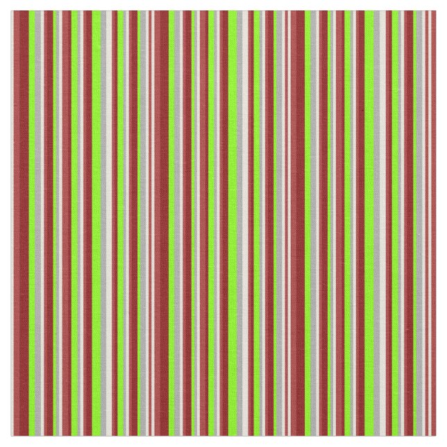 Beige, Brown, Maroon, Chartreuse & Mörk Grått Tyg (Närbild)