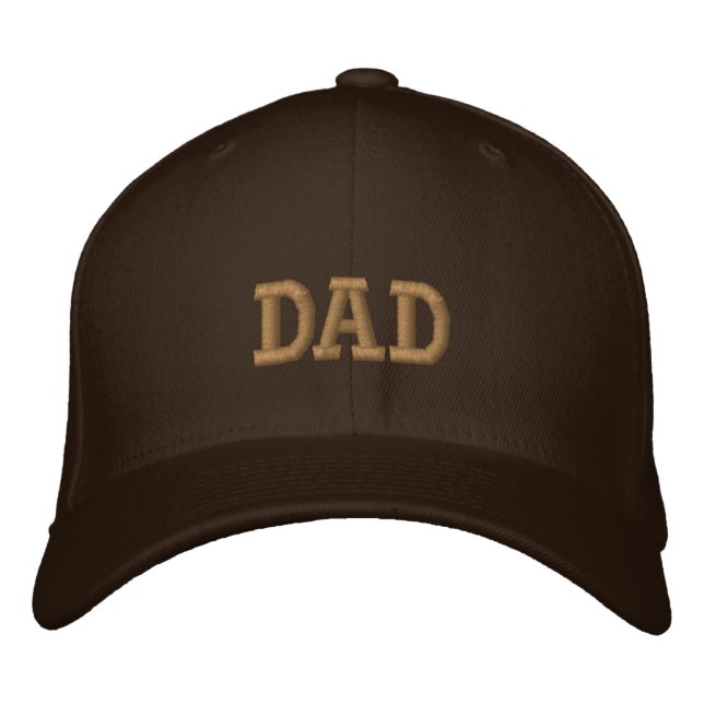 Beige Brown pappa Embroized Baseball Cap Broderad Keps (Framsida)
