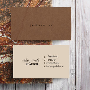 Beige Brown personlig Visitkort
