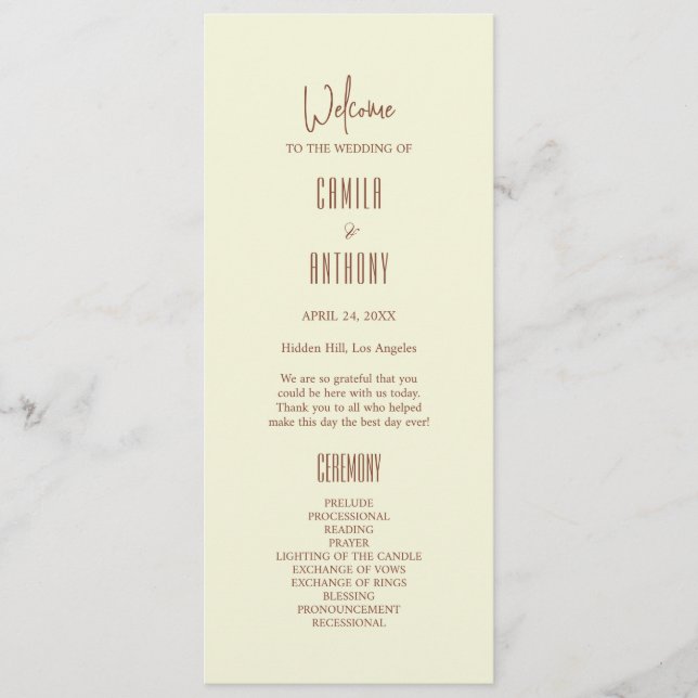 Beige Brown Program (Framsida)