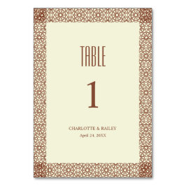 Beige Brown Rustic Islamic Geometric Single Gräns Bordsnummer