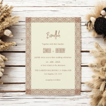 Beige Brown Rustic Islamic Geometric Single Gräns