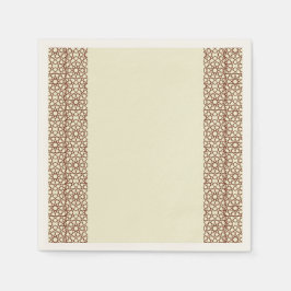 Beige Brown Rustic Islamic Geometric Single Gräns Pappersservett