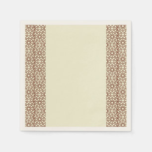 Beige Brown Rustic Islamic Geometric Single Gräns Pappersservett