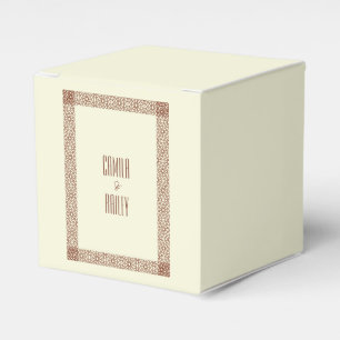 Beige Brown Rustic Islamic Geometric Single Gräns Presentaskar