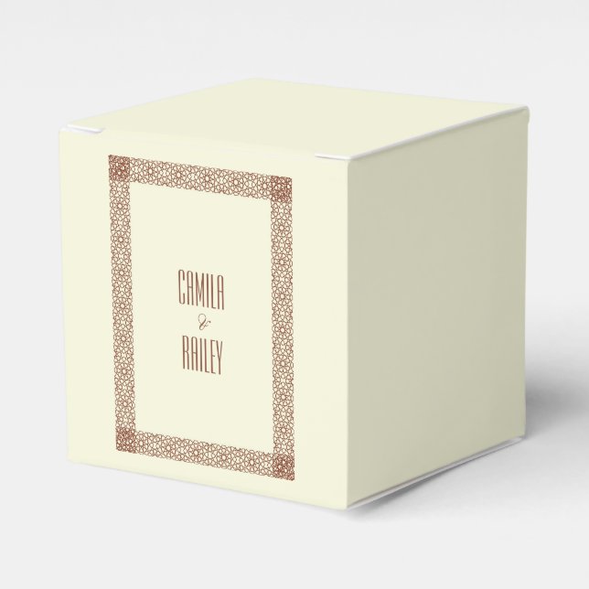 Beige Brown Rustic Islamic Geometric Single Gräns Presentaskar (Framsidan Sidan)