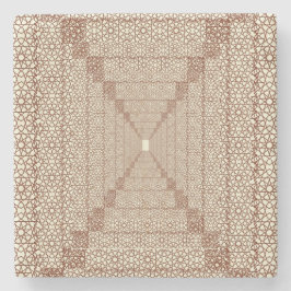 Beige Brown Rustic Islamic Geometric Single Gräns Stenunderlägg
