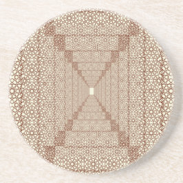 Beige Brown Rustic Islamic Geometric Single Gräns Underlägg