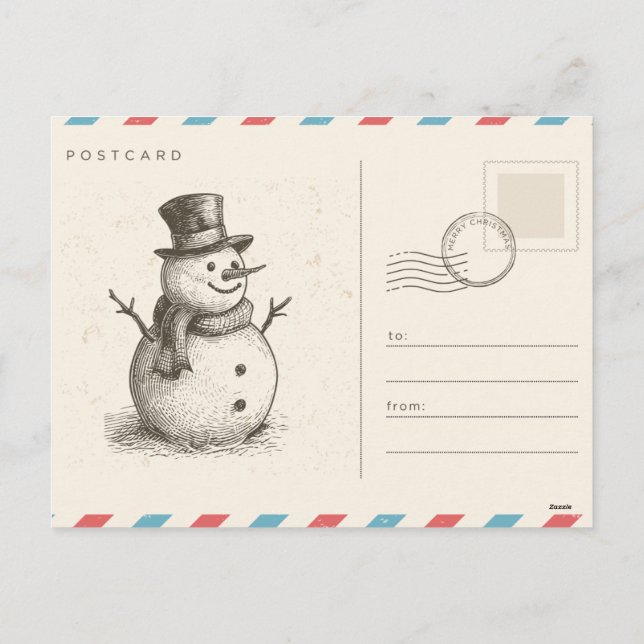 Beige Brown Vintage jul Photo Helg Vykort (Baksida)