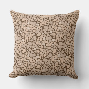 Beige Brun mosaikplatta abstrakt mönster Kudde