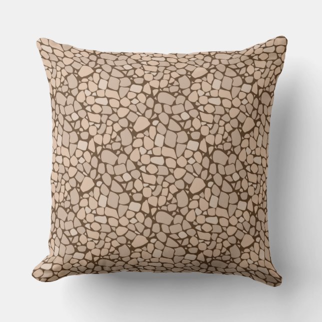 Beige Brun mosaikplatta abstrakt mönster Kudde (Framsida)