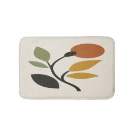 Beige, Brun och Grön Botanisk Badrumsmatta