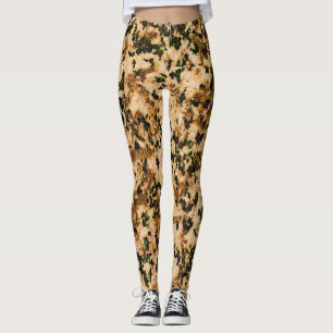 Beige Brun & Svarta Leggings